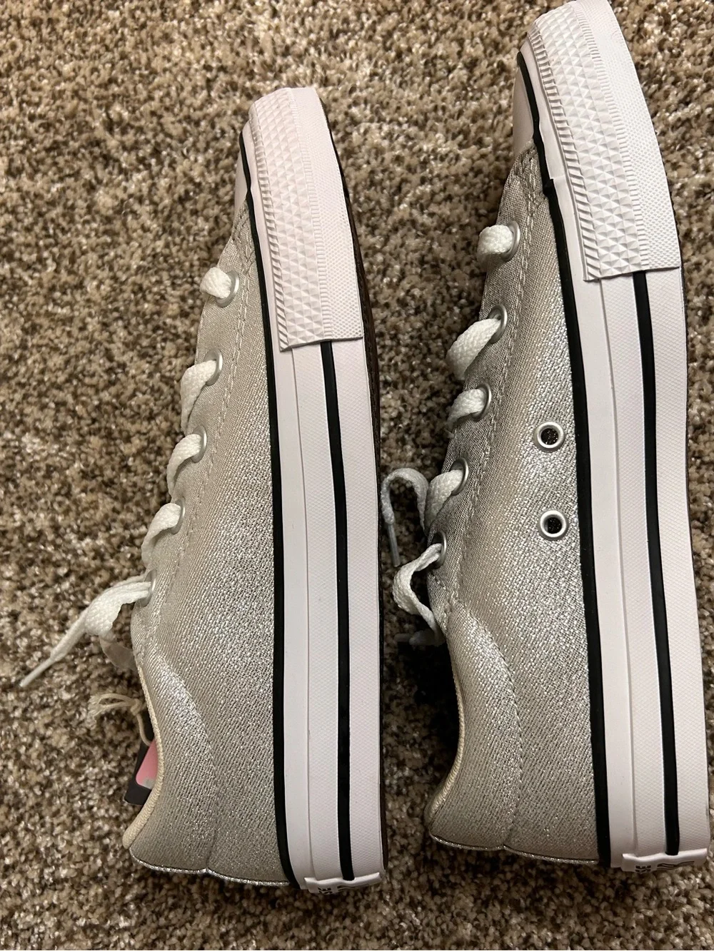 NWT Converse CTAS Street Slip Barely Grey Silver Metallic Sneakers Size 4 Kids